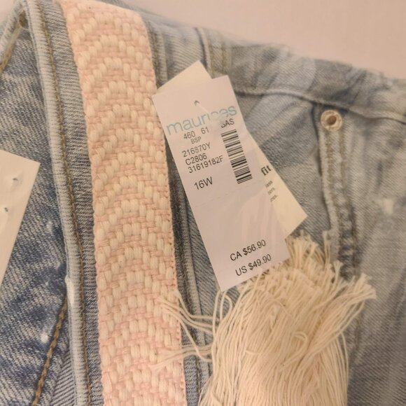 Maurices Mid Rise Belted Waist Straight Cropped Jean - 16W - Picture 5 of 5